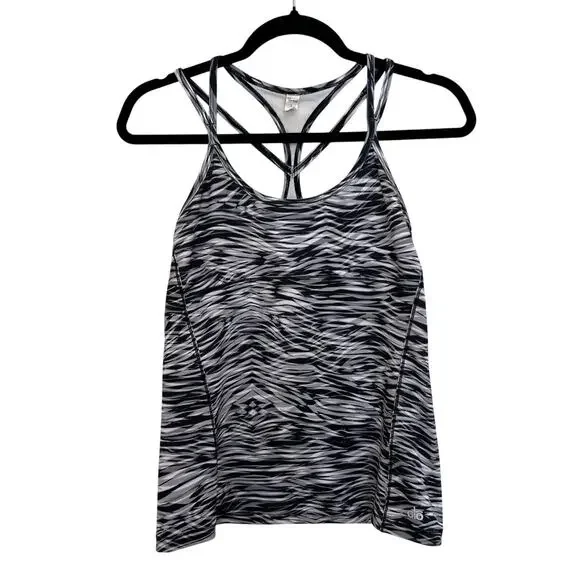 Alo Yoga Strappy Racerback Tank Top Black White Print Size Large - Picture 2 of 11